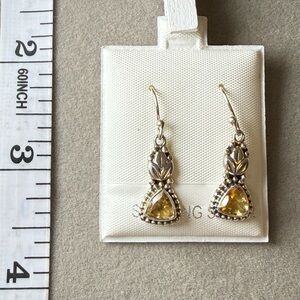 925 Sterling Silver and citrine Gemstone Earrings